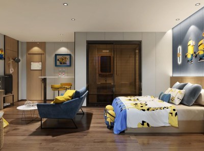 现代卧室3D模型下载